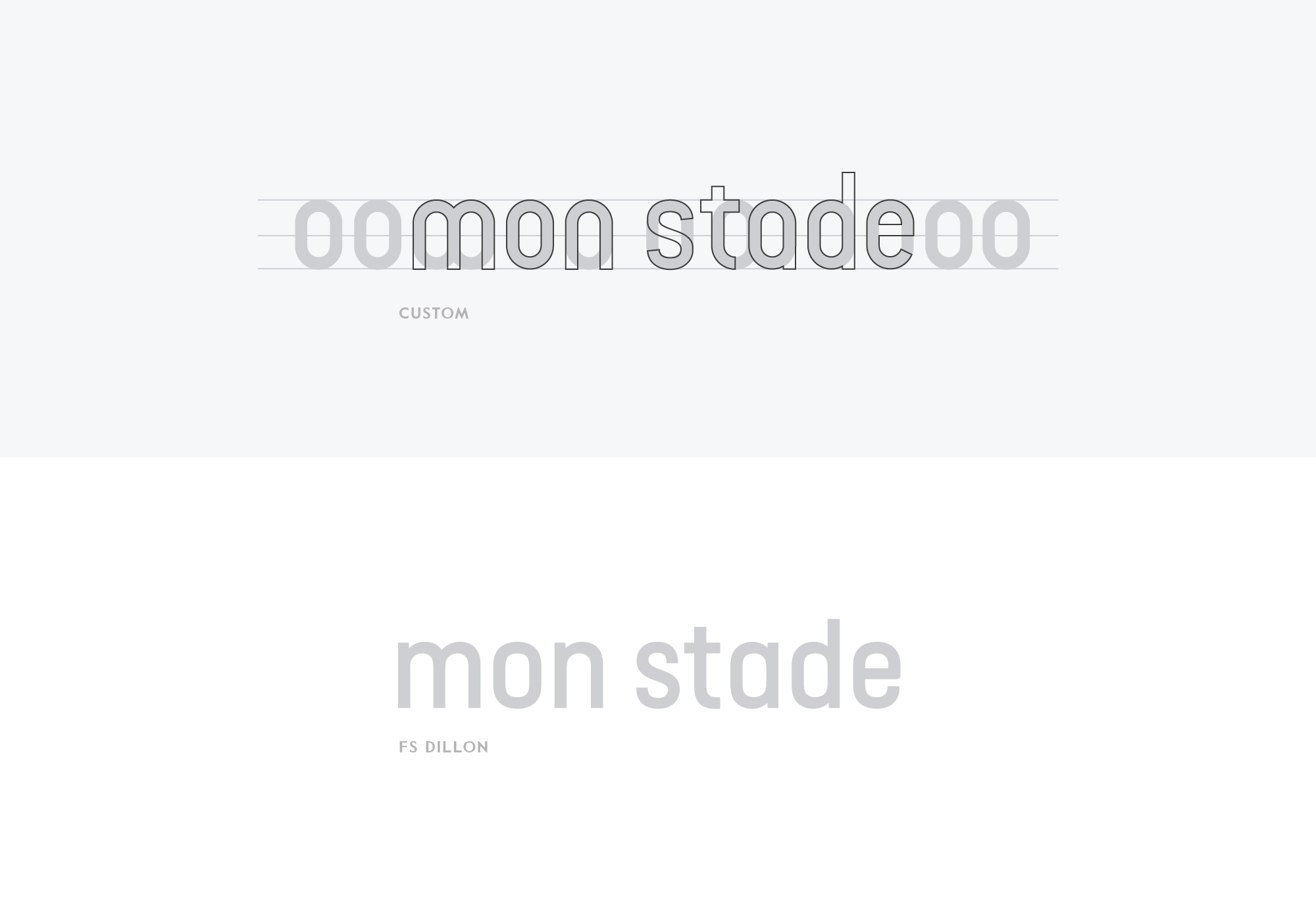 mon stade identité visuelle typographie custom