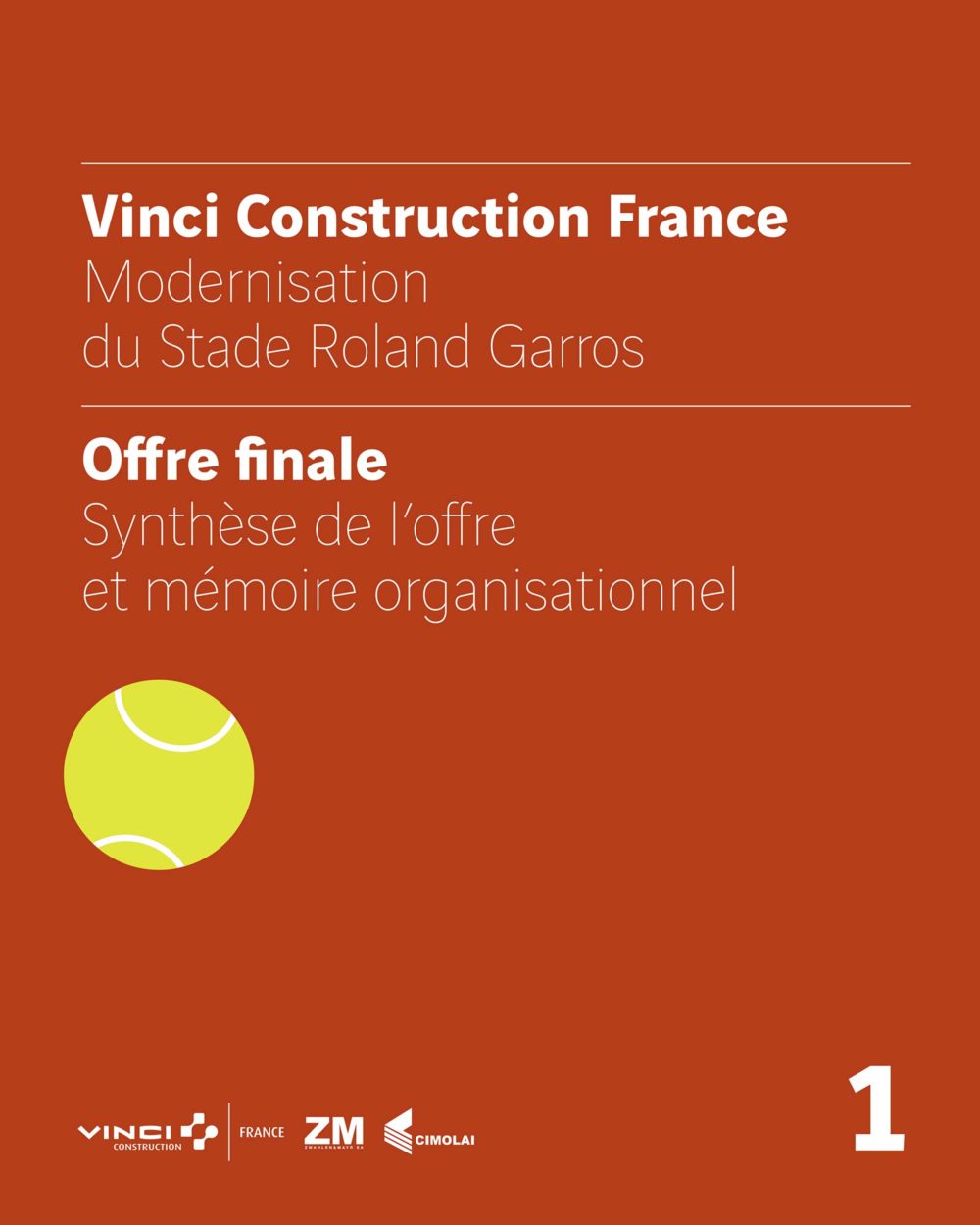 Vinci Construction - appel d'offre Roland Garros - classeur