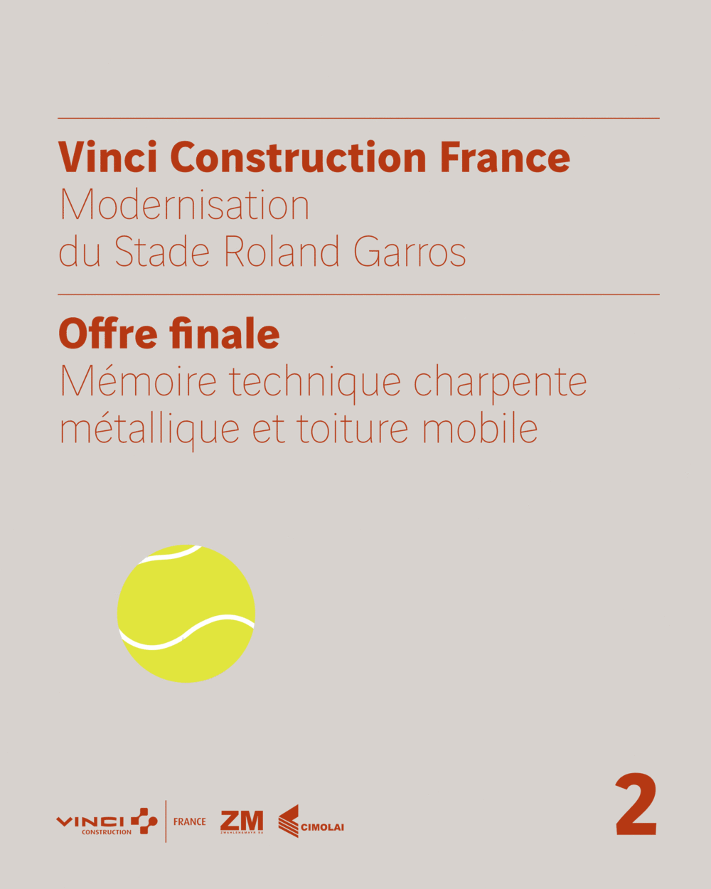 Vinci Construction - appel d'offre Roland Garros - classeur