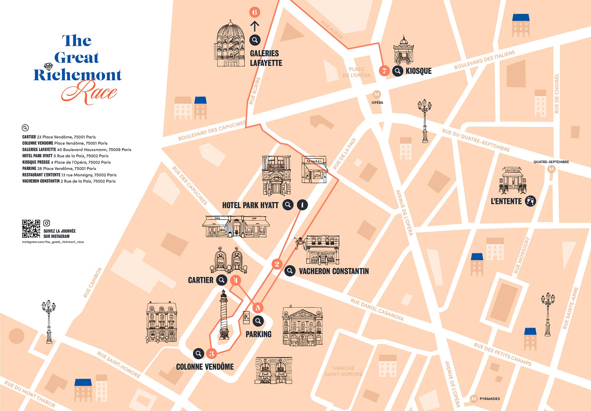 Financial Times - The Great Richmont Race - illustration carte Paris